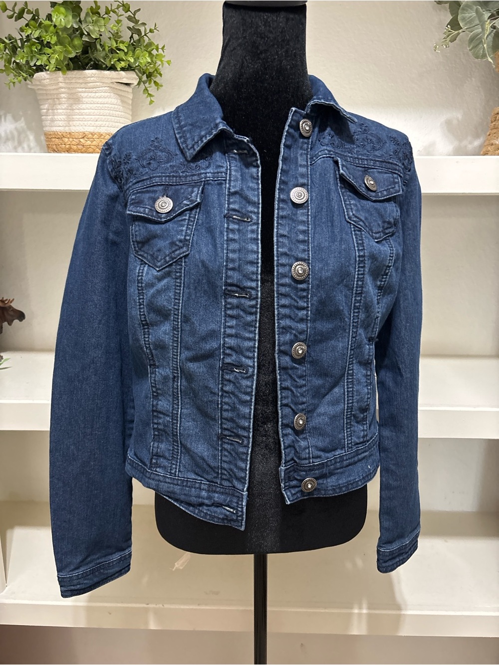Baccini Dark Blue Denim Jean Jacket